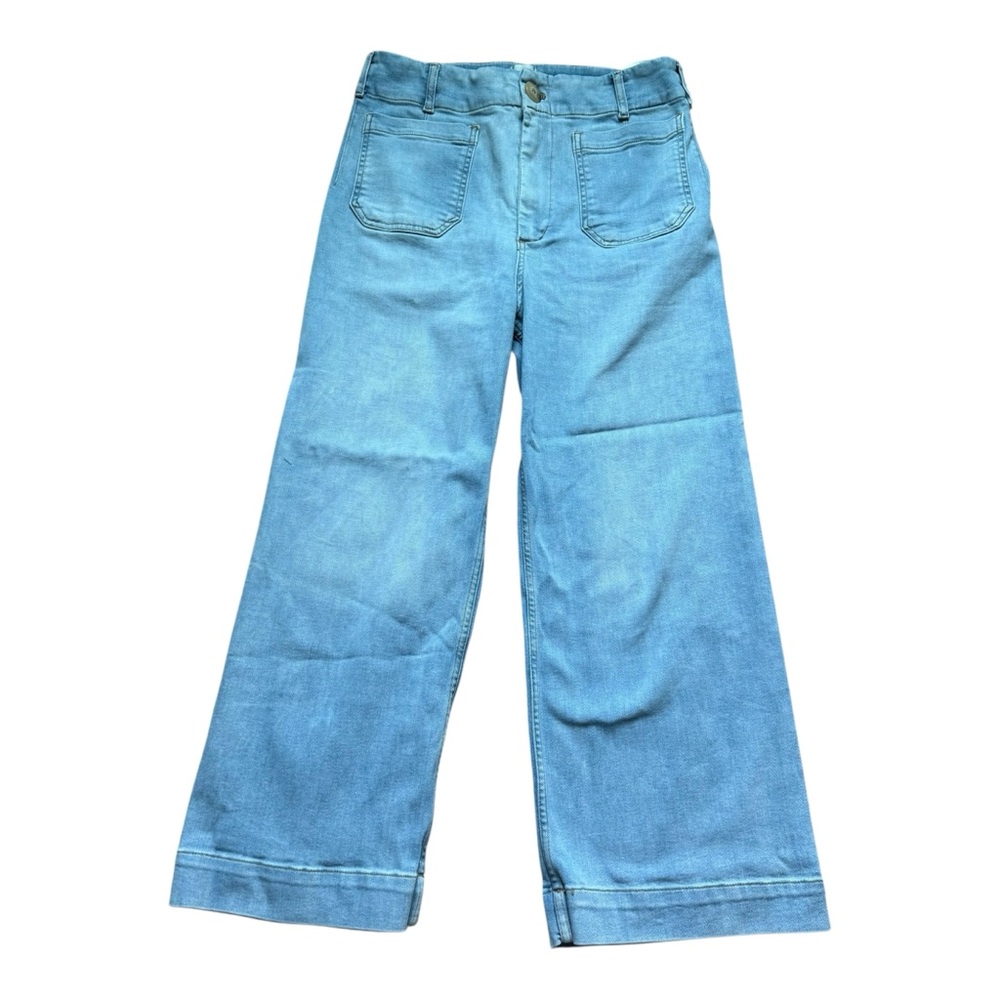 Anthropologie The Colette FULL LENGTH Wide-Leg Jeans Maeve Koran Wash Sz 28 NEW - Picture 2 of 5